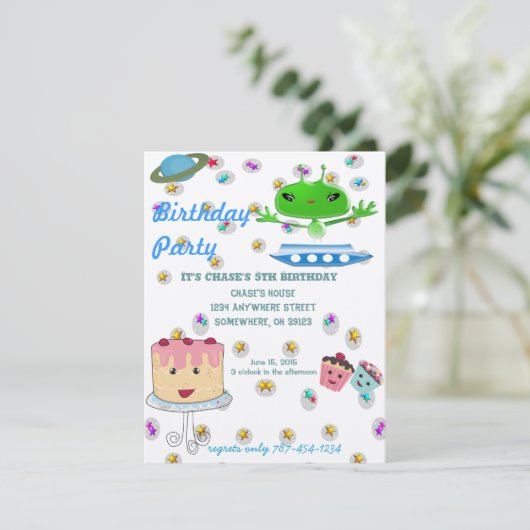 Groene buitenruimtetuigen met ruimtevaartuig kaart (Staand voorkant)