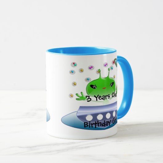 Groene buitenruimtetuigen met ruimtevaartuig mok (Voorkant rechts)