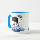 Groene buitenruimtetuigen met ruimtevaartuig mok (Voorkant links)