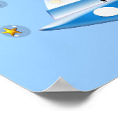 Groene buitenruimtetuigen met ruimtevaartuig poster (Hoek)