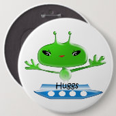 Groene buitenruimtetuigen met ruimtevaartuig ronde button 6,0 cm (Voorkant /achterkant)