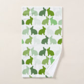 Groene Bunny Easter Bunnies Rabbit Bad Handdoek (Handdoek)
