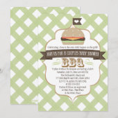 Groene Burger Couples BBQ Baby Shower Invitations Kaart (Voorkant / Achterkant)