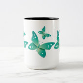 Groene Butterflies Tweekleurige Koffiemok (Center)