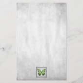 Groene Butterfly - Aangepaste schrijfbenodigdheden Briefpapier (Achterkant)