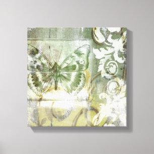 Groene Butterfly Inset with Ironwork Gate Canvas Afdruk