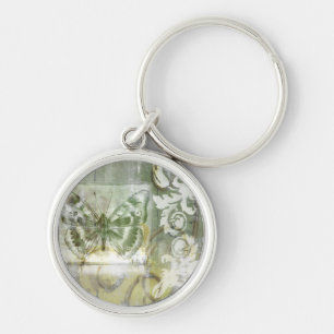 Groene Butterfly Inset with Ironwork Gate Sleutelhanger