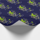 Groene Butterflys Cadeaupapier (Hoek)