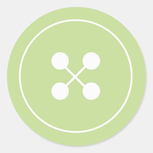 Groene Button Baby shower Favor Sticker (Voorkant)