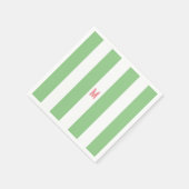 Groene Cabana Stripe en gepersonaliseerd roze mono Servet (Hoek)