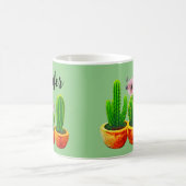 Groene Cactus Bloemige Aangepaste Mok (Center)