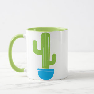 Groene Cactus in blauwe pot illustratie Mok