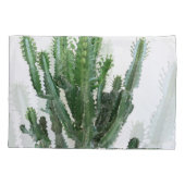 Groene cactus: minimalistische witte achtergrond kussensloop (Achterkant)