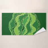 Groene cactus: natuurlijk abstract motief. badhanddoek (Badhanddoek)