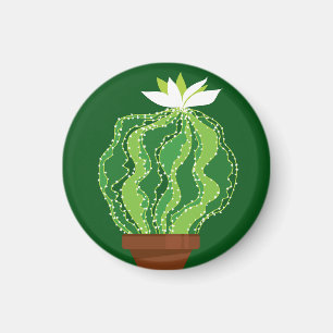 Groene cactus: natuurlijk abstract motief. magneet