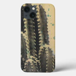 Groene Cactus op gele achtergrond iPhone 13 Hoesje