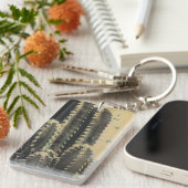 Groene Cactus op gele achtergrond Sleutelhanger (Voorkant Rechts)