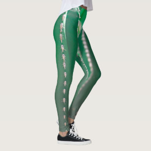 Groene cactus plant verlaat pastel leggings