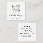 Groene Cactus Succulent House Plant Interior Desig Vierkante Visitekaartje (Voorkant / Achterkant)