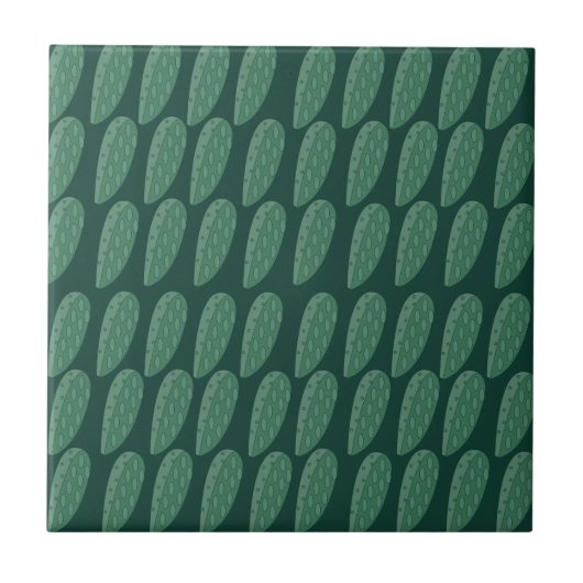 Groene Cactus Tegeltje (Voorkant)