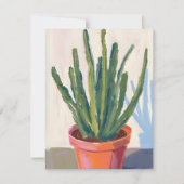 Groene Cactussen Plant Watercolor Schilderij Kaart (Voorkant)