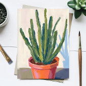Groene Cactussen Plant Watercolor Schilderij Kaart