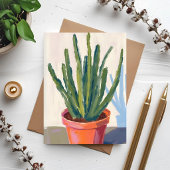 Groene Cactussen Plant Watercolor Schilderij Kaart