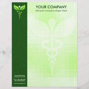Groene Caduceus Alternatief Geneeskunde Symbool Fo Custom Briefhoofd