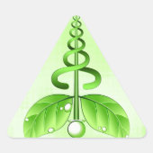 Groene Caduceus Alternatieve Geneeskunde Driehoeki Driehoek Sticker (Voorkant)