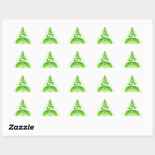 Groene Caduceus Alternatieve Geneeskunde Driehoeki Driehoek Sticker (Vel)