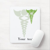 groene caduceus medische cadeaus muismat (Met muis)