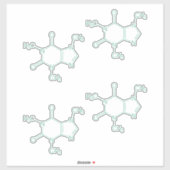 Groene Cafeïnemolecuul Sticker (Vel)