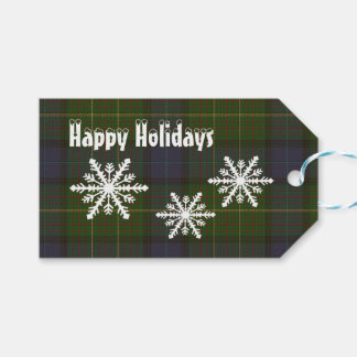 Groene Californië tartan plaid Kerstmis vakantie o Cadeaulabel