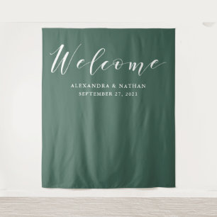 Groene Calligrafie Achtergrond Fotohokje Prop Wandkleed