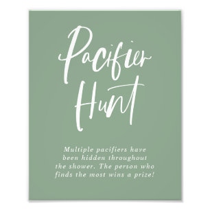 Groene Calligrafie Fopspeen Jacht Baby Borrel Teke Foto Afdruk