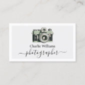 Groene  Camera Kunst, Fotograaf Visitekaartje (Voorkant)