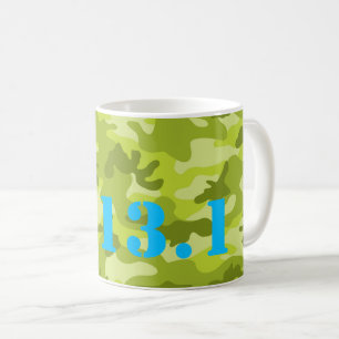 Groene Camo 13.1 Halve Marathon Runner Sportplezie Koffiemok