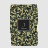Groene Camo-aangepaste naam Golfhanddoek (Voorkant)