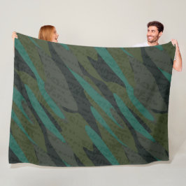 Groene Camo Abstract Fleece Deken