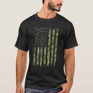 Groene Camo American Flag Desert Camouflage Tactic T-shirt