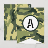 Groene Camo Banner Stuk ELKE LETTER Briefkaart (Voorkant / Achterkant)