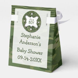 Groene Camo Boy Baby shower Favor Box Bedankdoosjes