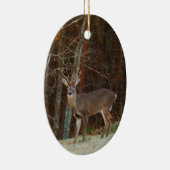 Groene Camo, Camouflage Deer gepersonaliseerd Keramisch Ornament (Rechts)