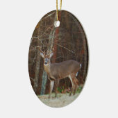 Groene Camo, Camouflage Deer gepersonaliseerd Keramisch Ornament (Links)