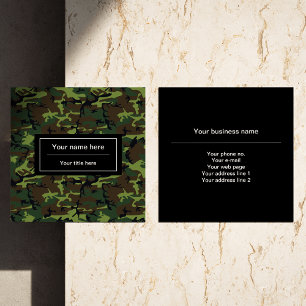 Groene Camo, Camouflage, Militair, Leger Vierkante Visitekaartje
