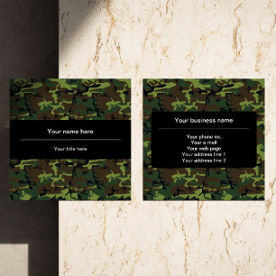 Groene Camo, Camouflage, Militair, Leger Vierkante Visitekaartje