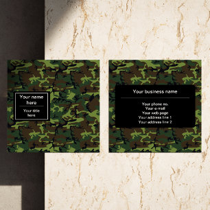 Groene Camo, Camouflage, Militair, Leger Vierkante Visitekaartje