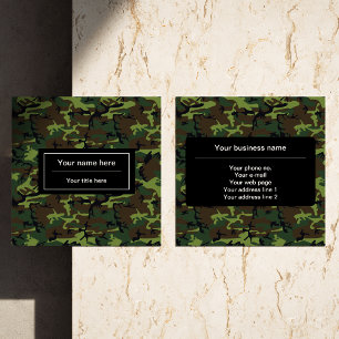 Groene Camo, Camouflage, Militair, Leger Vierkante Visitekaartje