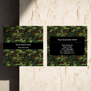 Groene Camo, Camouflage, Militair, Leger Vierkante Visitekaartje