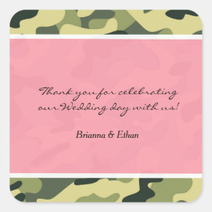 Groene Camo Camouflage & Roze Stickers